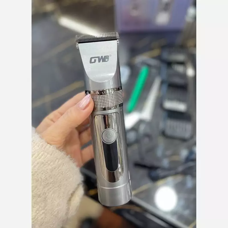 ماشین اصلاح حجم زن شارژی با نمایشگر دیجیتال هوشمند دو سرعته از برند معتبر GW وارداتی ، موزر حجم زن ، موزر اصلاح