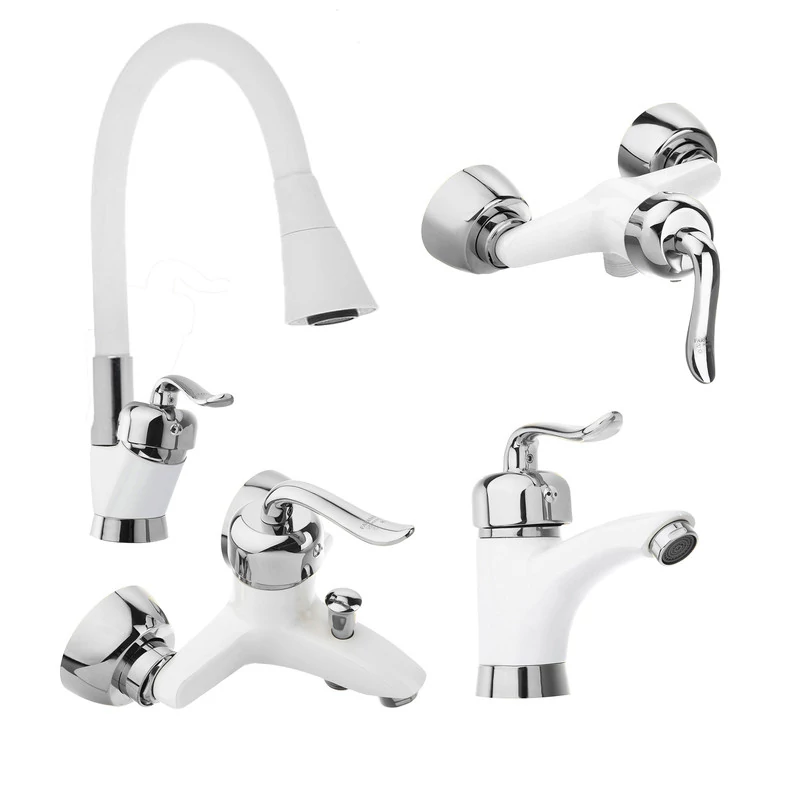 ست شیرآلات شیرآلات بهداشتی و ساختمانی توفیق مدل قجری شیپوری مجموعه 6 عددی مدل 2