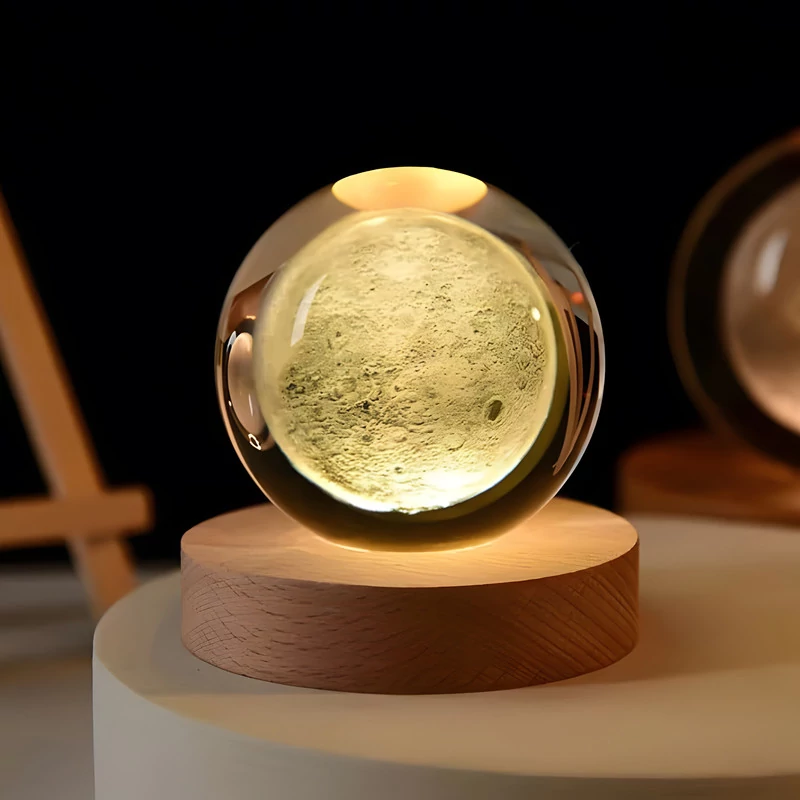 چراغ رومیزی مدل گوی شیشه ای ماه