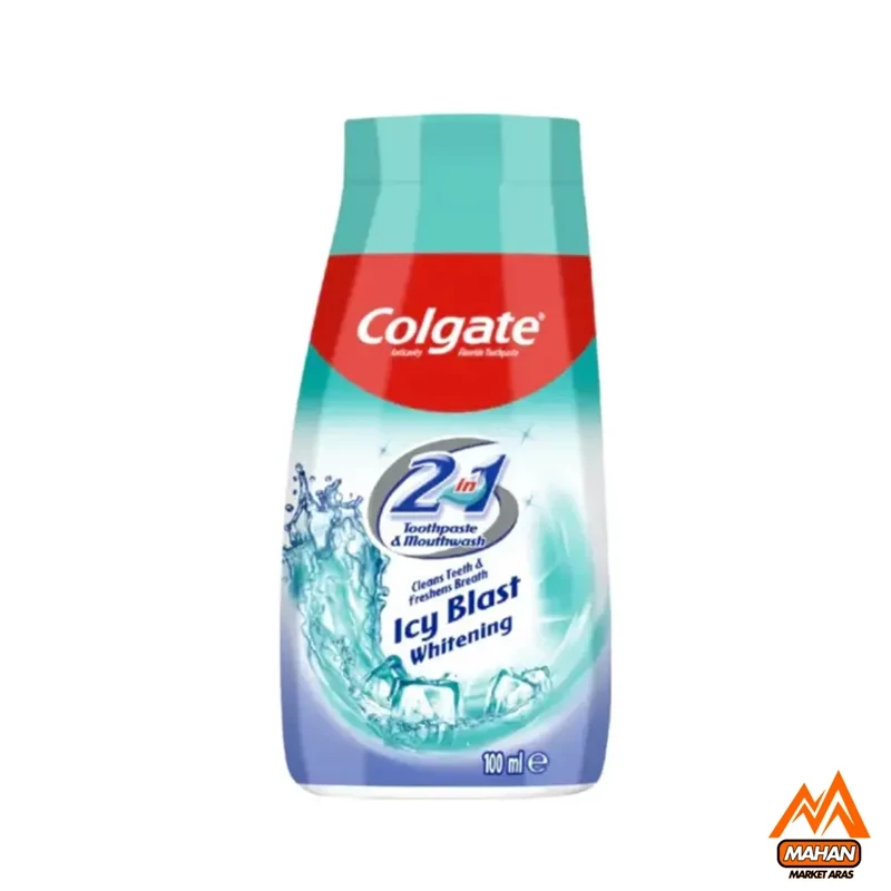 خمیر دندان و دهانشویه کلگیت 2 در 1 مدل ICY BLAST حجم 100 میلی لیتر