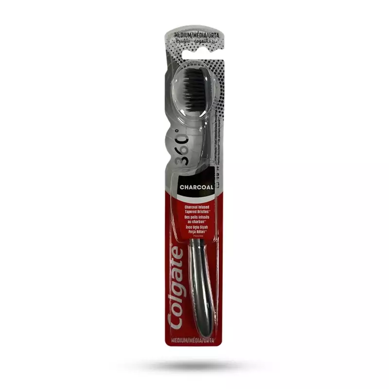 مسواک کلگیت برس متوسط مدل Colgate 360 Charcoal