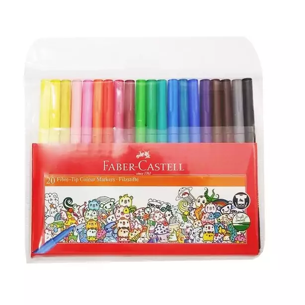 ماژیک رنگ آمیزی 20 رنگ فابرکاستل مدل Fibre-tip