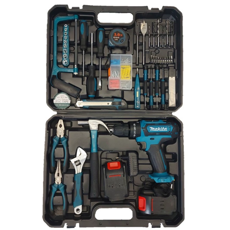 دریل پیچ گوشتی شارژی چکشی ماکیتا مدل MAK01 مجموعه 100 عددی