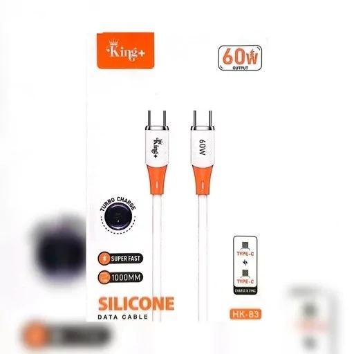 کابل شارژر دوسر تایپ سی کینگ پلاس مدل HK-83