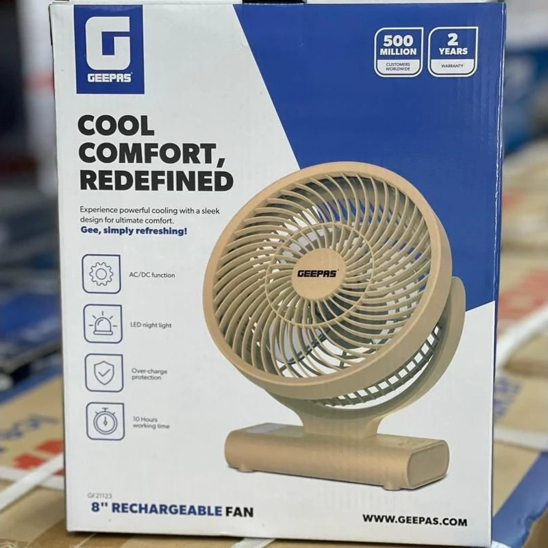 پنکه قابل شارژ جیپاس قطر 8 اینچ مدل 21123
