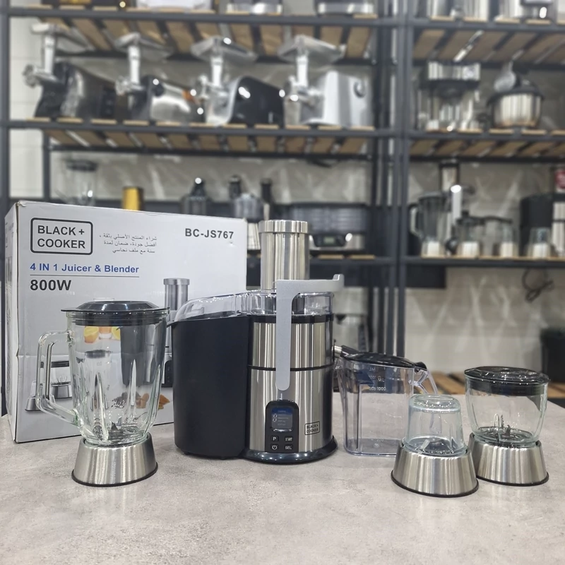 آبمیوه گیری چهارکاره بلک کوکر  مدلBs-Js767 با توان مصرفی800وات