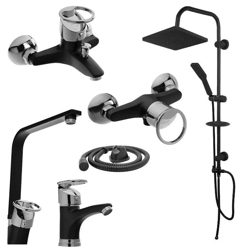 ست شیرالات زحل ( مدل النگویی فلت مشکی )