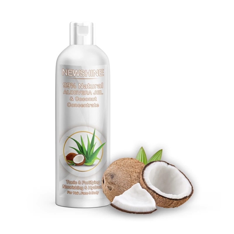 ژل آبرسان و مغذی نیوشاین مدل آلوئه ورا و عصاره نارگیل حجم 250 میلی لیتر