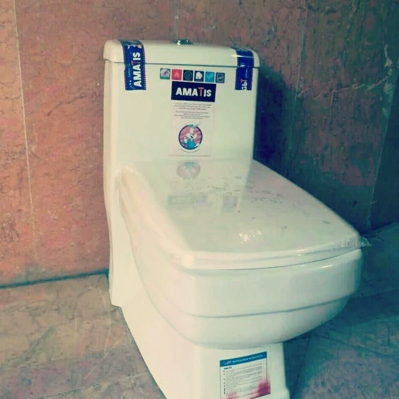 توالت فرنگی خروجی 10 دوزمانه و آرام بند تخلیه و چینی ارسال پس کرایه