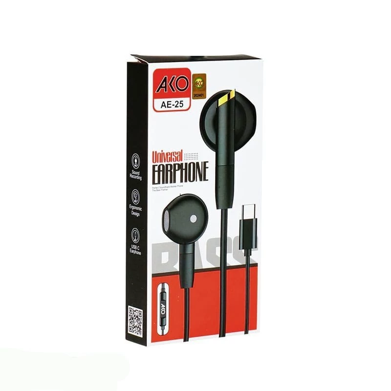 هندزفری سیم دار تایپ سی AKO مدل AE-25