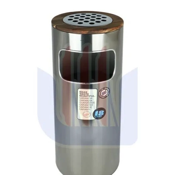 سطل زباله شفق مدل جا سیگاری دار تخت 18 لیتری