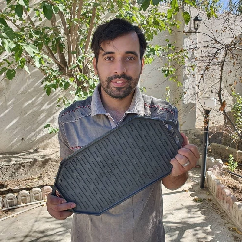 گریل چدن دو طرفه مدل 8 ضلعی . صفحه چدنی گریل استیک پز . ظروف چدن خالص بدون روکش . مناسب هدیه تولد کادویی و جهیزیه عروس