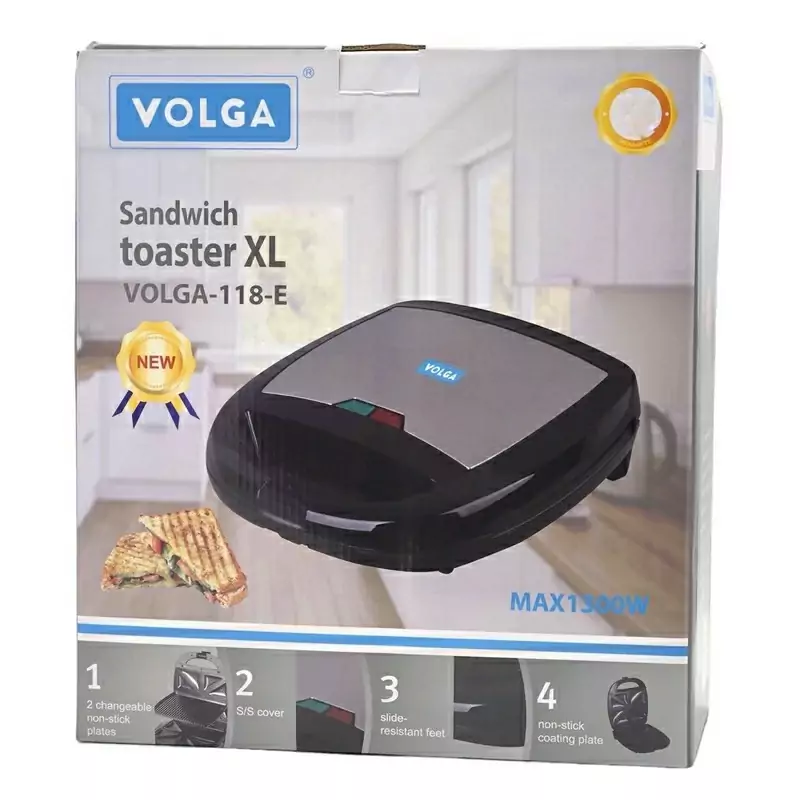 ساندویچ ساز 2 کاره ولگا اسنک و گریل مدل VOLGA-118-E