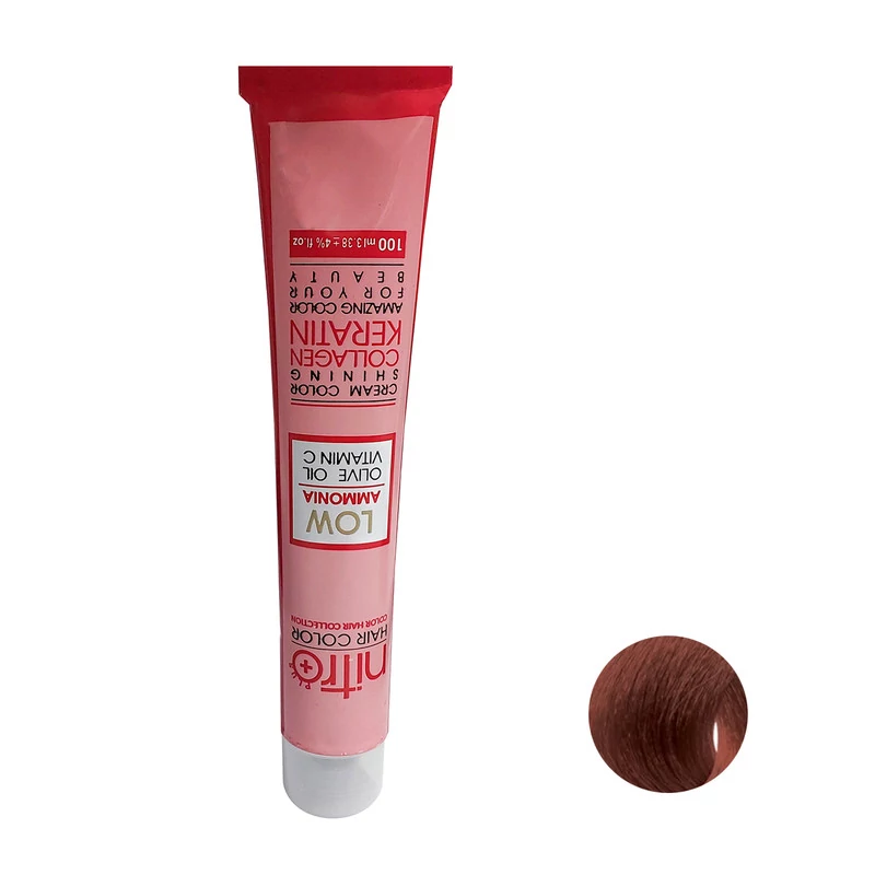 رنگ مو نیترو پلاس مدل Keratine شماره 7.4 حجم 100 میلی لیتر رنگ مسی متوسط