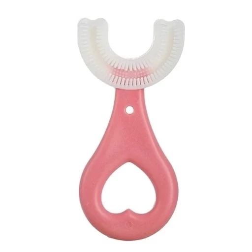 مسواک کودک چرخشی 360 درجه تمام سیلیکونی مدل یو u