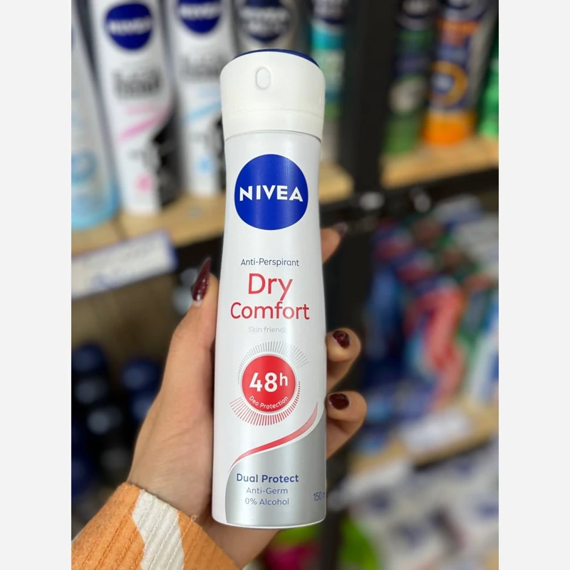 اسپری نیوا آلمانی زنانه مدل درای کامفورت Dry comfort اورجینال 48 ساعته