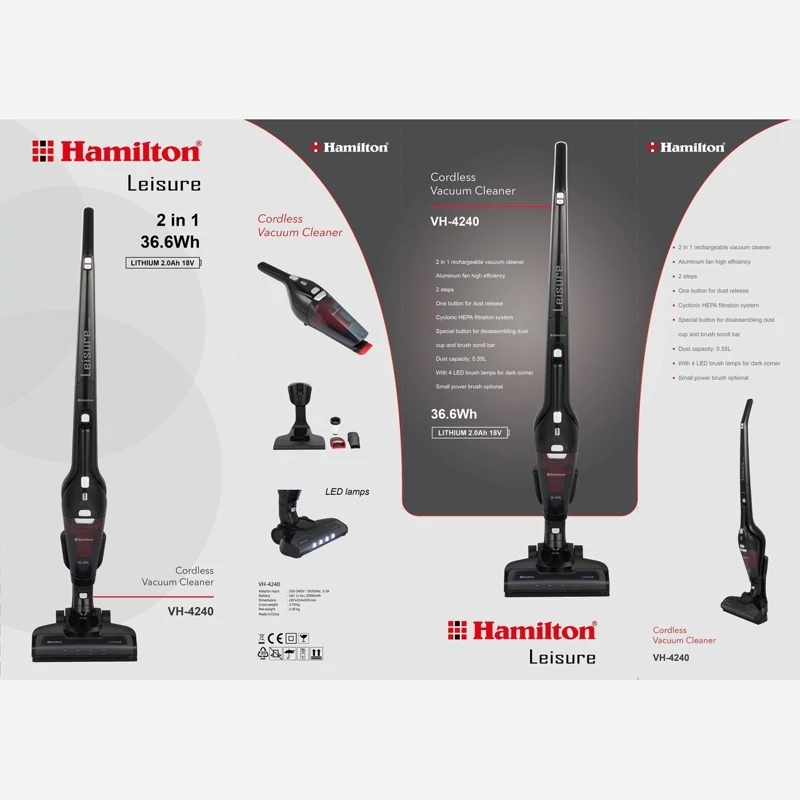 جاروشارژی همیلتون مدل 4240 (حتما قبل از ثبت سفارش موجودی بگیرید)