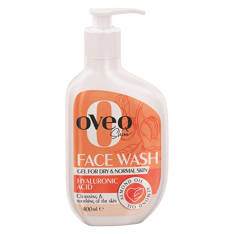 ژل شستشوی صورت اوک شاین حاوی روغن بادام مناسب پوست خشک و نرمال حجم 400 میلی لیتر بیوتی مال