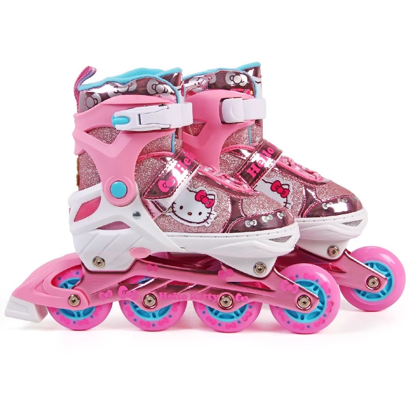 کفش اسکیت دخترانه و پسرانه چرخ ژله ای و تیغه فلزی