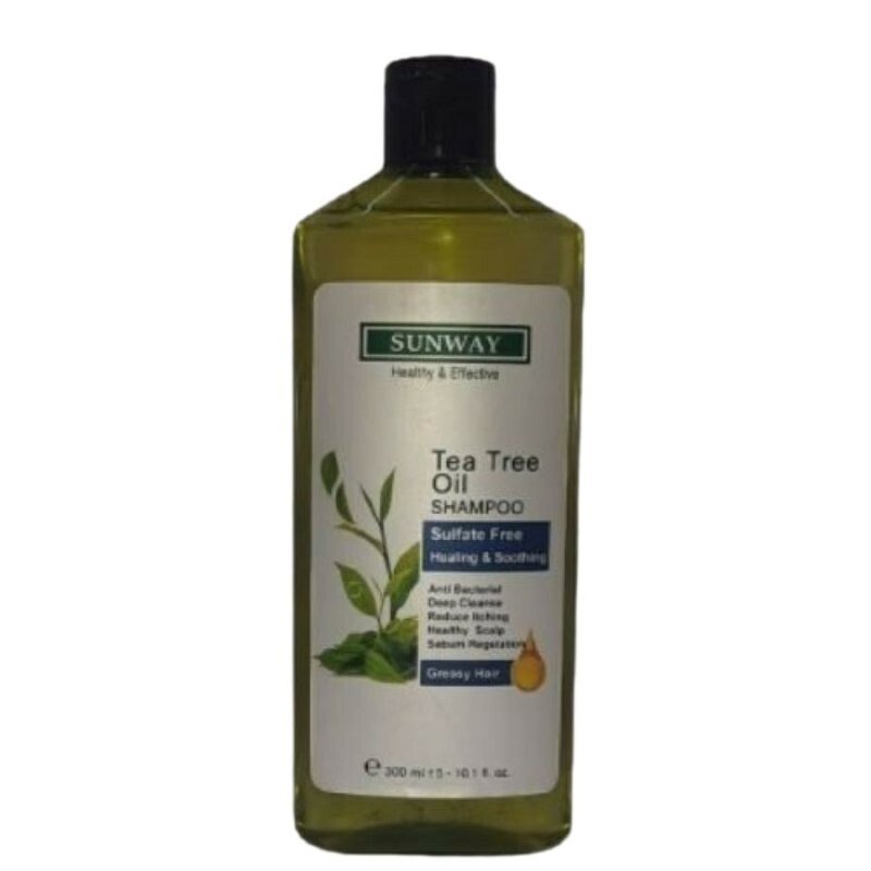 شامپو موهای چرب سان وی بدون سولفات و حاوی روغن درخت چای 300میل