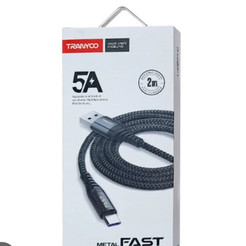 کابل شارژ فست TRANYOO Type-C مدل T-S16C  طول 2 متر

