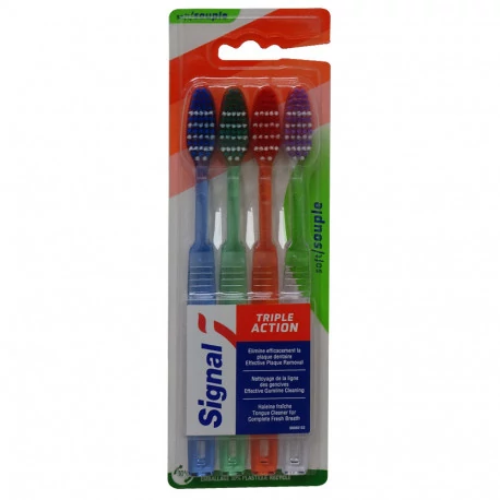 مسواک سیگنال مدل TRIPLE ACTION SOFT/SOUPLE ست 4 عددی