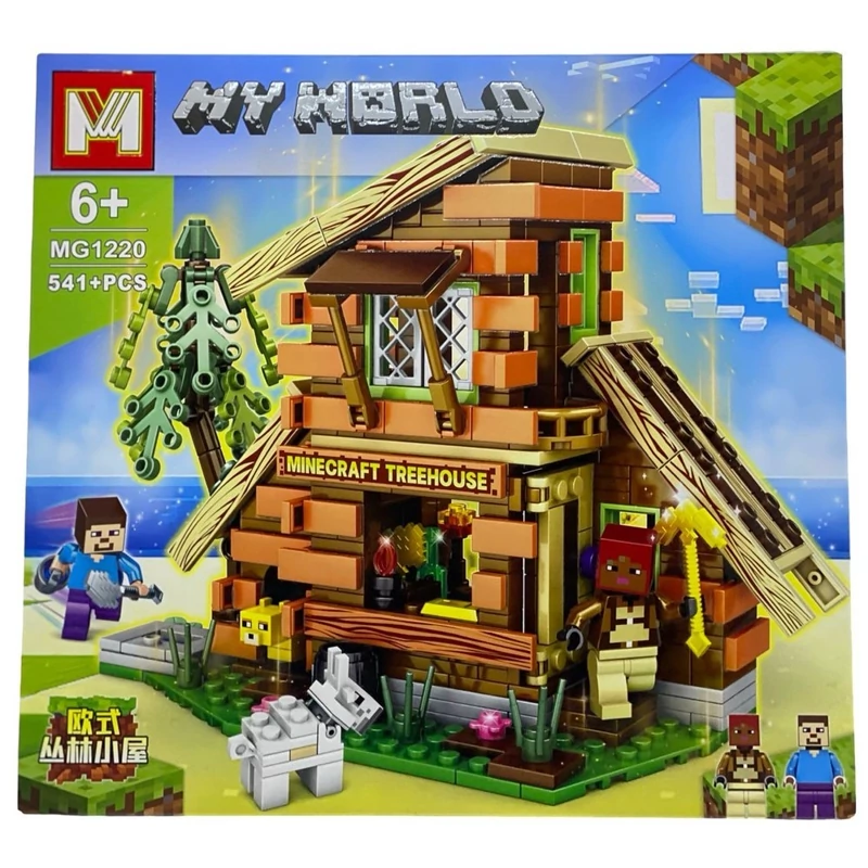 لگو ساختنی ماینکرافت طرح خونه جنگلی 541 تکه 2 مینی فیگور همراه حیوانات