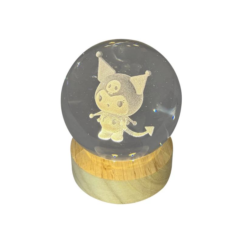 چراغ خواب گوی کریستال کرومی