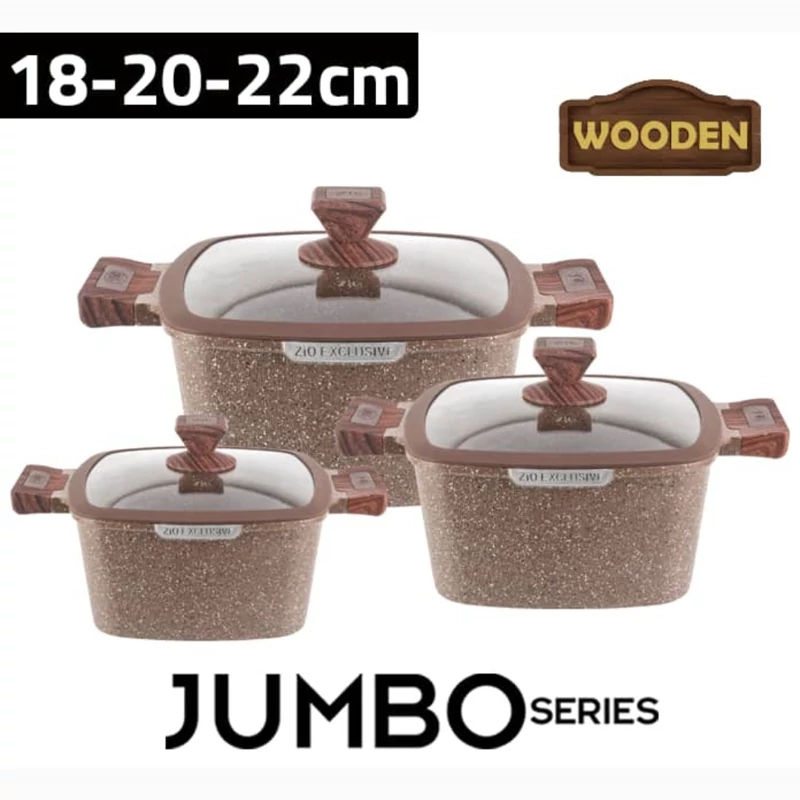 سرویس قابلمه 6پارچه مارک زیو (جامبو)مدل 22-8350تحت لیسانس ترکیه سایز 18و20و22در دو رنگ مختلف کیفیت عالی 