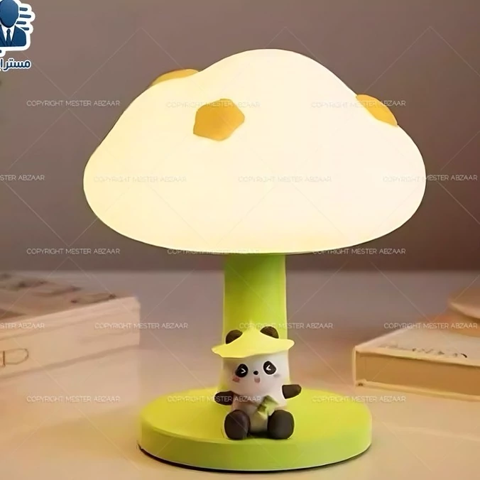 چراغ خواب سیلیکونی طرح ابر قارچی پاندا فانتزی رومیزی قابل شارژی مدل MG-A02