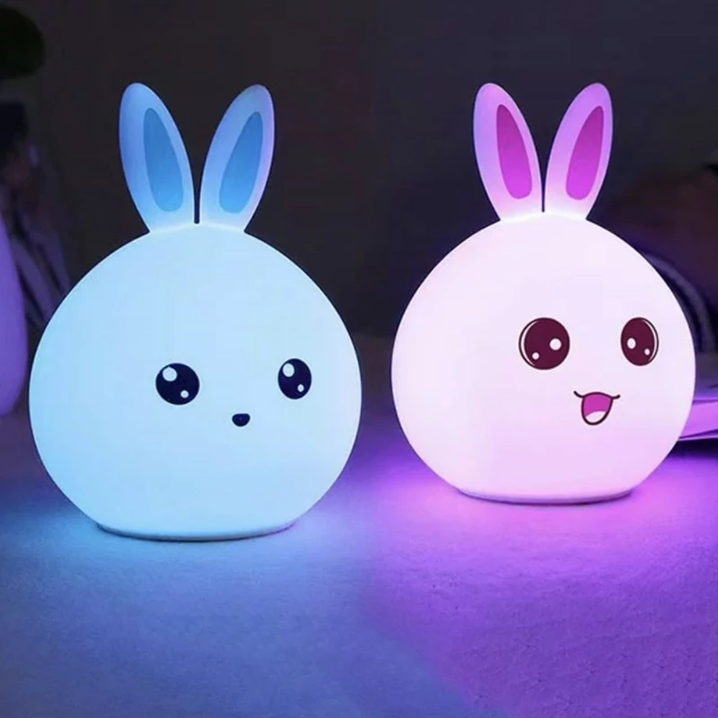 چراغ خواب سیلیکونی ضربه ای مدل خرگوش