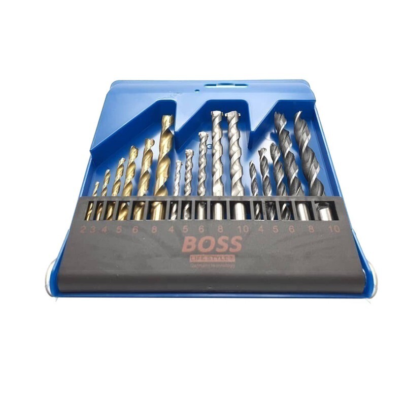 مجموعه کامل 16 عددی مته آهن و بتن و چوب شرکت باس ارسال رایگان 