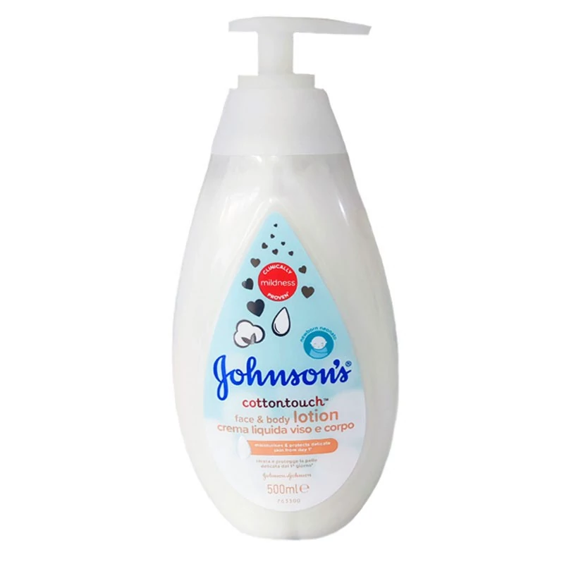 لوسیون صورت و بدن جانسون مدل Johnsons CottonTouch مخصوص کودکان حجم 500 میل اروپایی