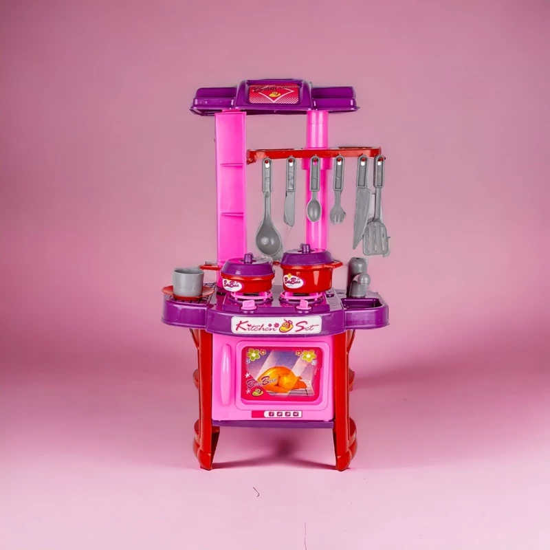 اسباب بازی دخترانه آشپزخانه بی بی بورن به همراه ست قاشق و چنگال و قابلمه اسباب بازی آشپزی اسباب بازی دخترانه آشپزی جدید