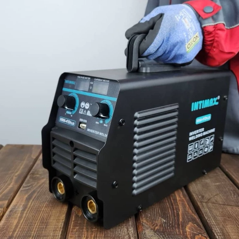 دستگاه جوش اینورتر 410 امپر اینتیمکس با لوازم قابلیت جوشکاری تا الکترود 4 مدل INTIMAX MMA-410plusکیفیت عالی
