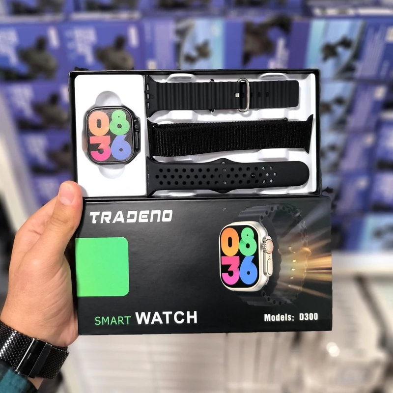 ساعت هوشمند مدل D300 Ultra همراه دو بند سیلیکونی ویک بند برزنتی قیمت 798000تومان فروش به صورت تک و عمده