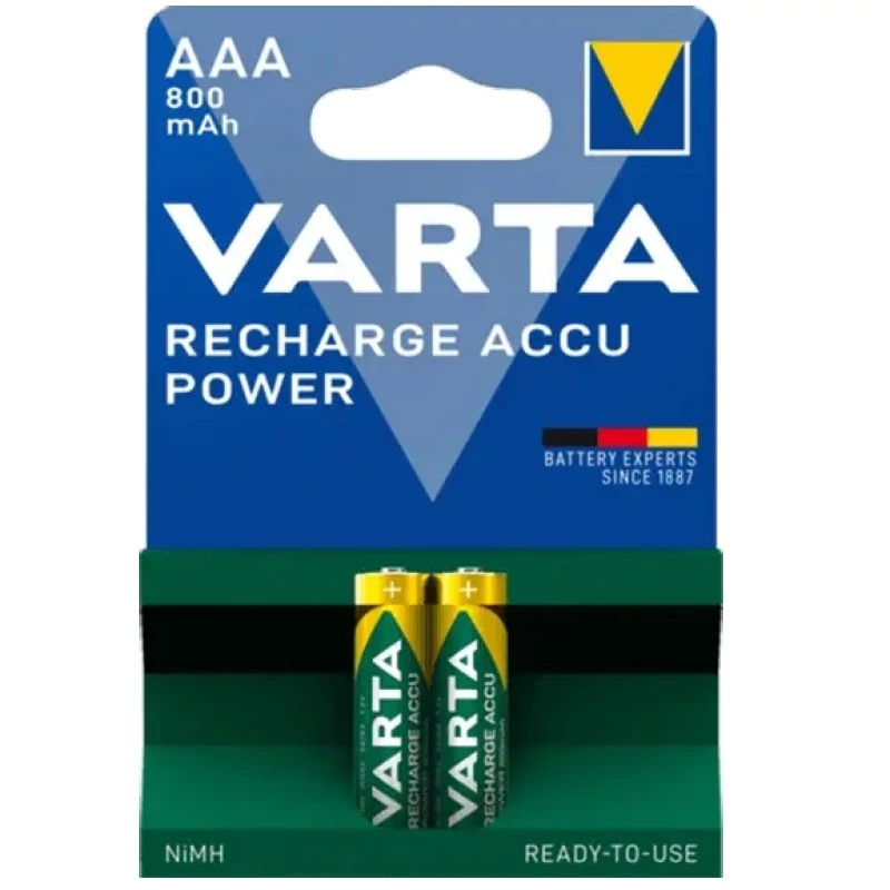 باتری نیم قلمی قابل شارژ وارتا مدل ACCU power Ready-to-use 800 بسته 2 عددی