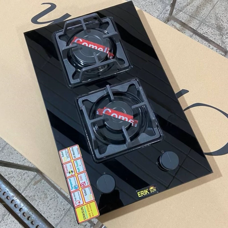 گاز 2شعله شیشه ای اریکسان مدل j  ترموکوبل (پس کرایه)