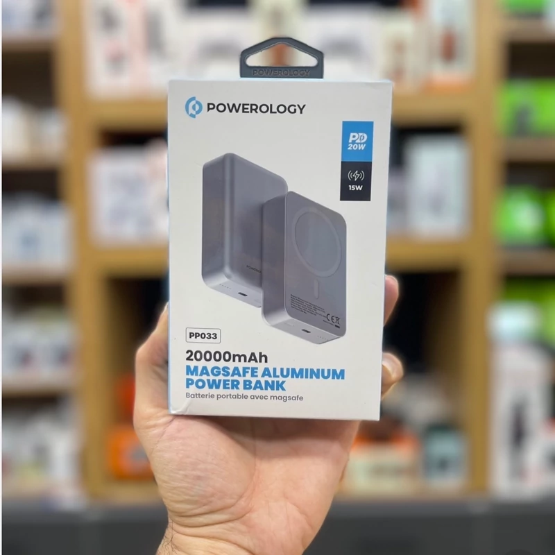 پاوربانک پاورلوژی magsafe مدل pp033باتوان20000میلی آمپر 