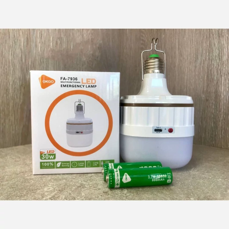 لامپ اضطراری شارژی 30 وات OKGO مدل FA-7936