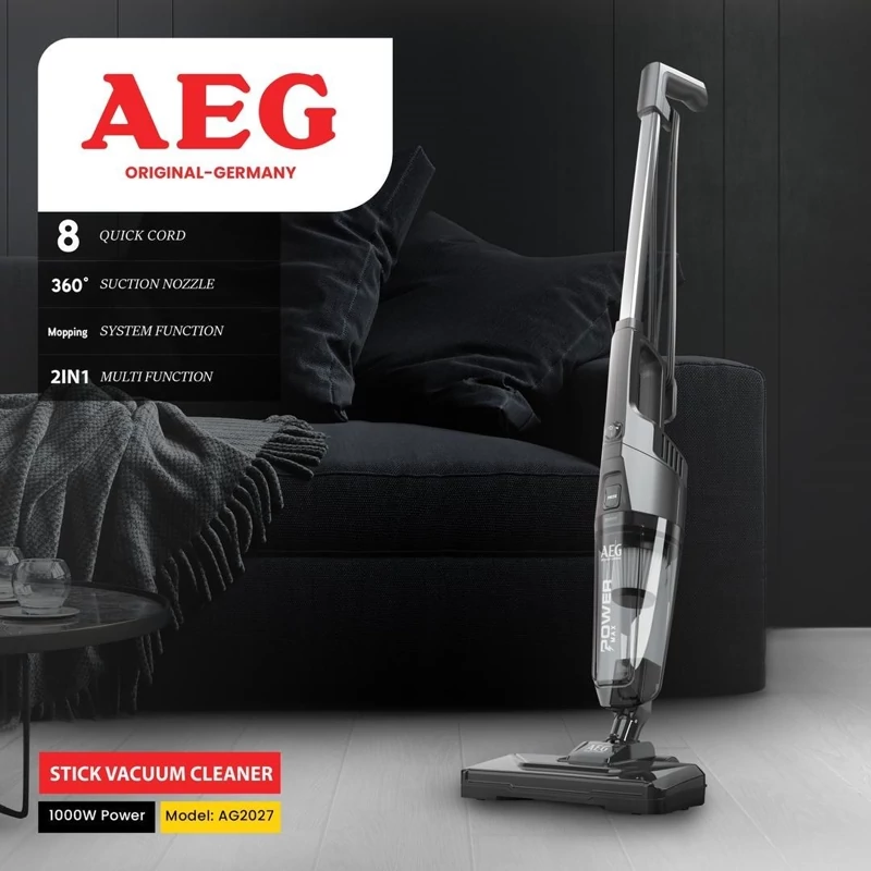 جارو برقی عصایی آاگ مدل AG-2027 ساخت آلمان قدرت 1000 وات (پس کرایه)