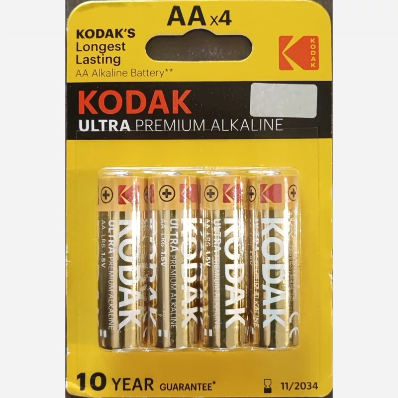 باتری قلمی آلکالاین کداک مدل Kodak Ultra Premium Alkaline پک 4 عددی