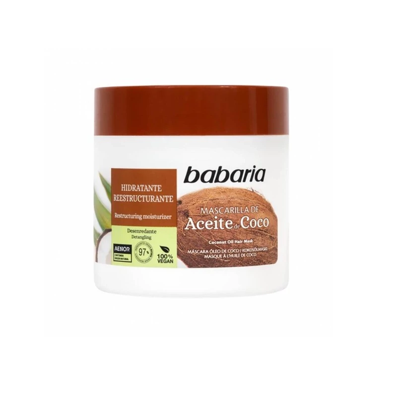 ماسک مو رطوبت رسان و ضد گره باباریا مدل ACEITO DE COCO حجم 400 میل