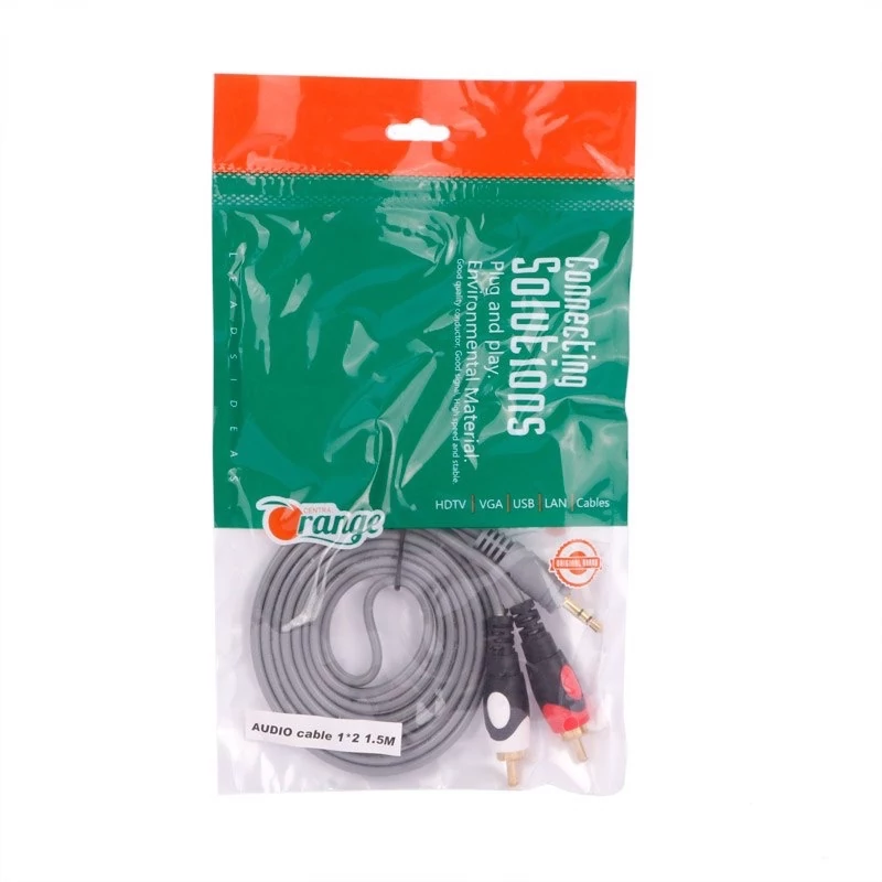 کابل 1 به 2 صدا جک 3.5 میلی متری Orange طول 1.5 متر