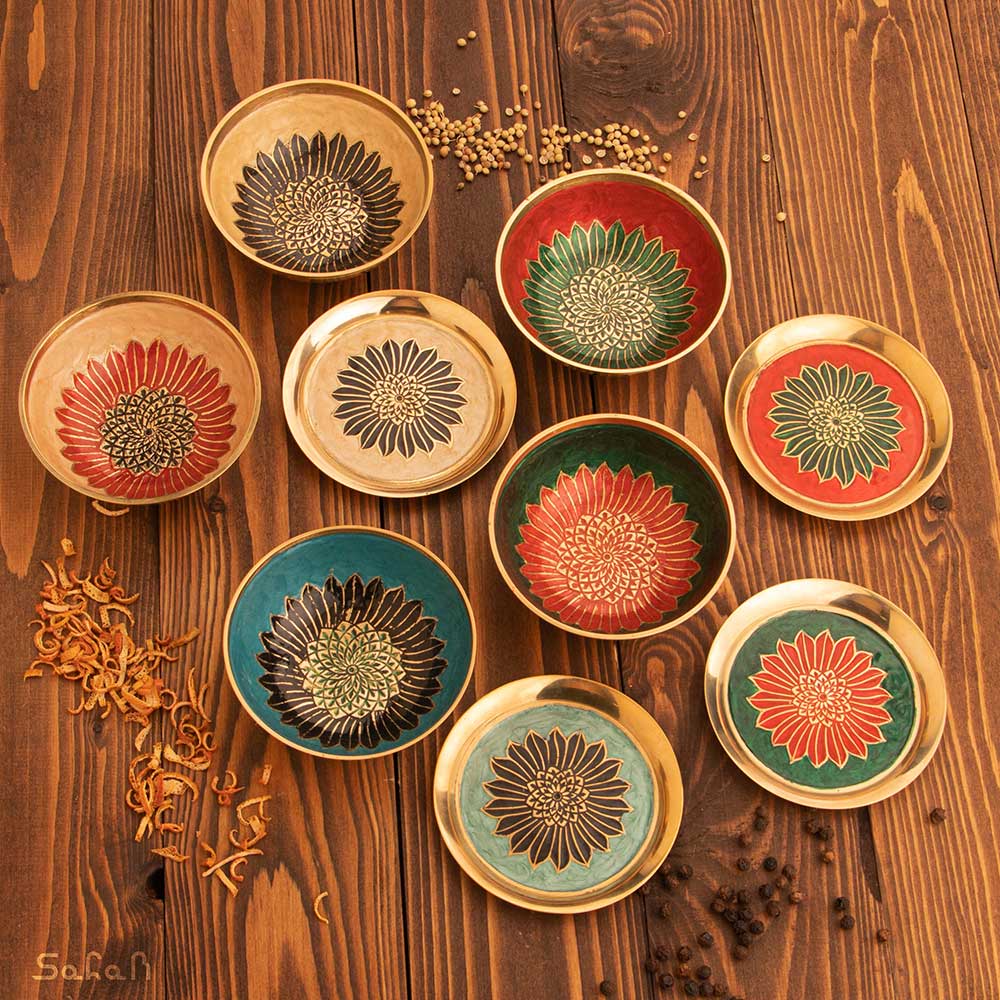 ست پذیرایی برنجی میناکاری کد 439