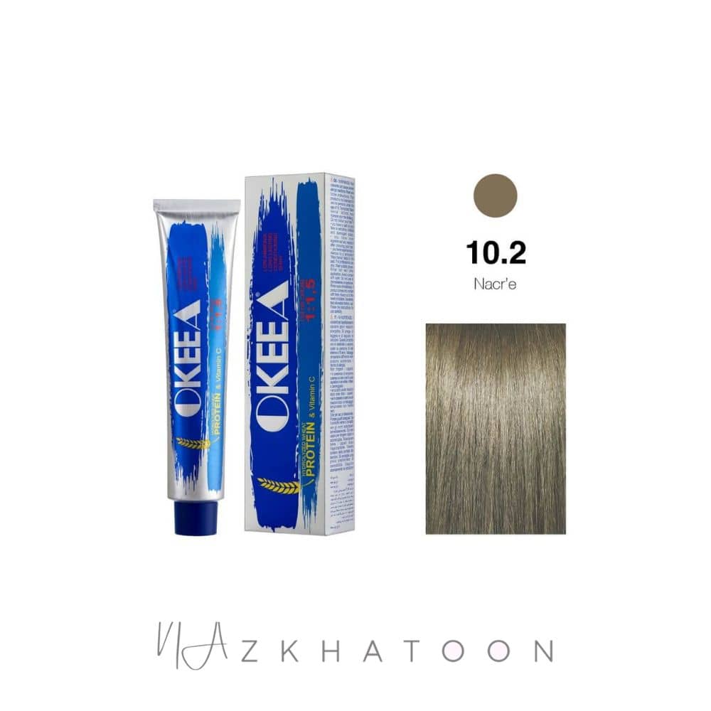 رنگ مو 100میل اکیا OKEEA سری SMOKY شماره 10/2 بلوند صدفی