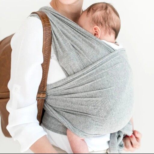 آغوشی نوزاد مامانگلی مدل رپ استرچ- ملانژ توسی (قابلیت استفاده ازبدو تولد تاسه سالگی)