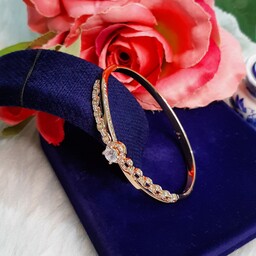 شیکترین و زیباترین دستبند النگویی دخترانه ژوپینگ آبکاری طلای 18 عیار وارداتی