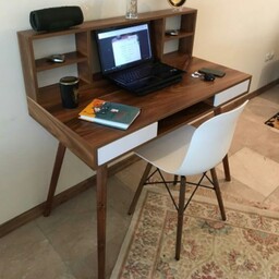 میز تحریر میز کامپیوتر  شلف دار پایه مخروطی .