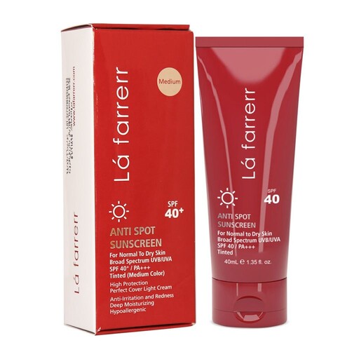کرم ضد آفتاب و ضد لک رنگی لافارر مناسب پوست خشک و معمولی باSPF40 تاریخ جدید